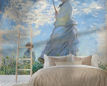 Vrouw met een Parasol, Mevrouw Monet en haar zoon, Claude Monet
