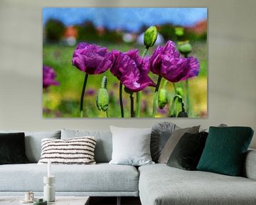 PURPLE POPPIES van Photoart-Naegele
