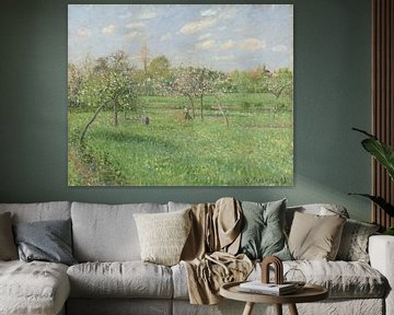 Lente, ochtend, bewolkt, Eragny, Camille Pissarro