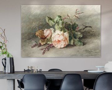 Rozen by Margaretha Roosenboom . Retro botanical still life in pastel colors by Dina Dankers