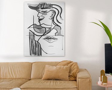 Voorbeeld van het werk in een kamer
