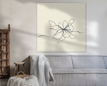 Blooming 1, digital one-line drawing by Ankie Kooi