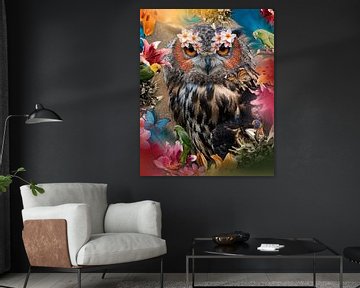 Fine-art owl in beautiful colours by Patrick van Bakkum