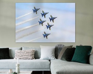 Blue Angels in een Delta Formation. van Jaap van den Berg