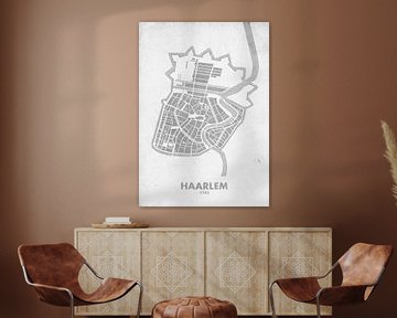 Haarlem city map 1742 vintage by STADSKAART