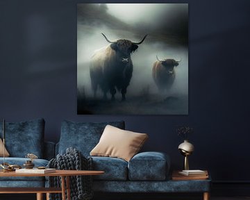 Highland cattle in the mist by Daniel Kogler