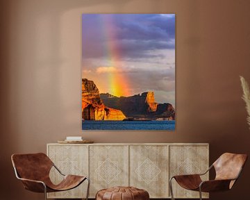 Regenboog over Lake Powell van Henk Meijer Photography
