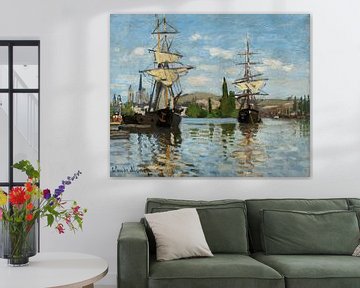 Schiffe auf der Seine bei Rouen, Claude Monet