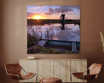 Sunset at a mill along the Zwette.
