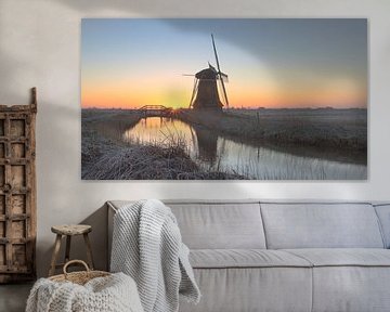 Sunrise at the Hempensermeerpolder by Hans Bargerbos