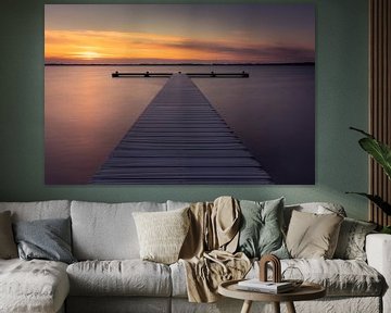 Large jetty in the Zuidlaardermeer at sunrise by KB Design & Photography (Karen Brouwer)