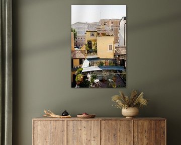 Roof terrace | Travel photography print Rome Italy Art Print by Chriske Heus van Barneveld