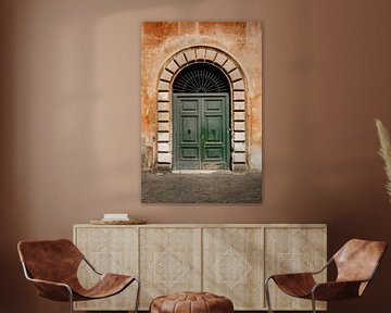 Green door | Travel photography print Rome Italy Art Print van Chriske Heus van Barneveld