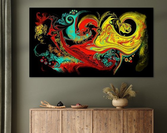 Voorbeeld van het werk in een kamer