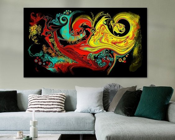 Voorbeeld van het werk in een kamer