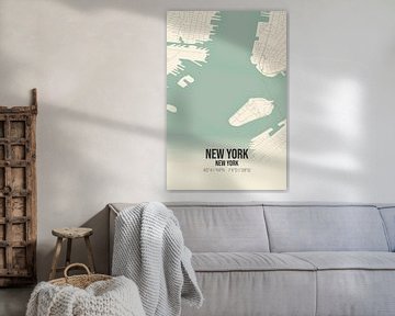 Alte Karte von New York (New York), USA. von Rezona