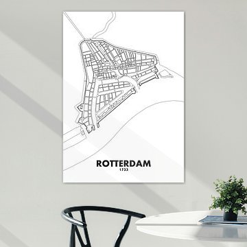 Stadtplan von Rotterdam 1733
