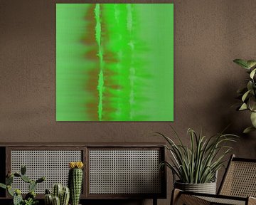 Modern abstract neon vibes groen van Studio Allee