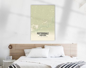 Vintage landkaart van Pottersdale (Pennsylvania), USA. van MijnStadsPoster