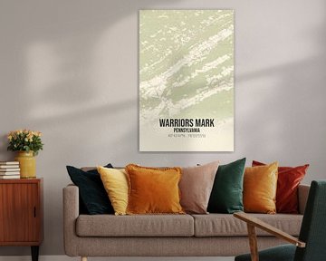 Vintage landkaart van Warriors Mark (Pennsylvania), USA. van Rezona