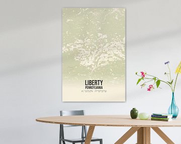 Alte Karte von Liberty (Pennsylvania), USA. von Rezona