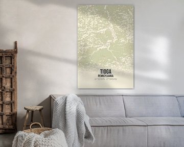 Alte Karte von Tioga (Pennsylvania), USA. von Rezona