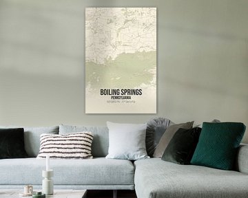 Vintage landkaart van Boiling Springs (Pennsylvania), USA. van Rezona