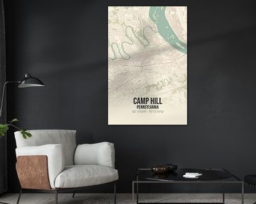 Alte Karte von Camp Hill (Pennsylvania), USA. von Rezona