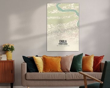 Vintage landkaart van Enola (Pennsylvania), USA. van Rezona