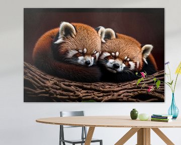 Rode Panda Stel zacht en warm aan het slapen van Surreal Media