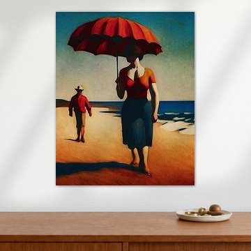 Frau übernimmt Verantwortung am Strand