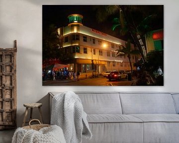 Miami Beach: Art Deco wijk bij nacht van t.ART