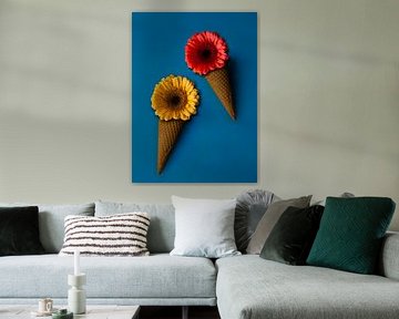 Saveur florale - cônes de glace avec des fleurs sur Studio byMarije