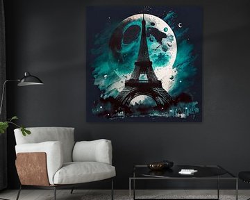 Eiffel Tower Paris at night by Vlindertuin Art