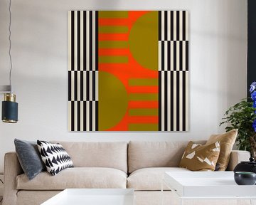 Funky retro geometrische 2. Moderne abstracte kunst in heldere kleuren. van Dina Dankers