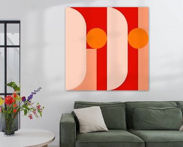 Funky retro geometrische 4. Moderne abstracte kunst in heldere kleuren. van Dina Dankers