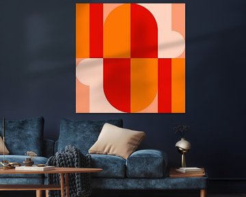 Funky retro geometrische 8. Moderne abstracte kunst in heldere kleuren. van Dina Dankers