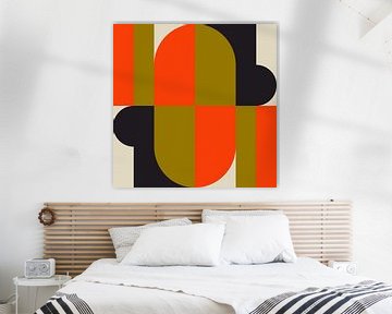 Flippige Retro-Geometrie 14. Moderne abstrakte Kunst in hellen Farben. von Dina Dankers