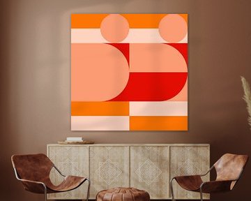 Funky retro geometrische 15. Moderne abstracte kunst in heldere kleuren. van Dina Dankers