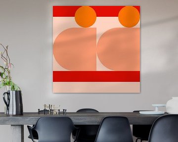 Funky retro geometrische 16. Moderne abstracte kunst in heldere kleuren. van Dina Dankers