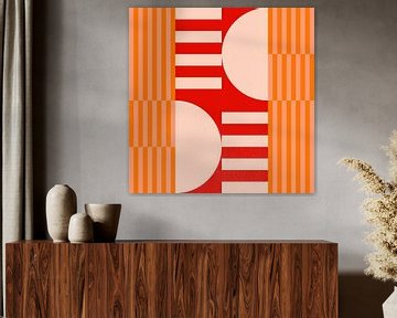 Funky retro geometrische 6_1. Moderne abstracte kunst in heldere kleuren. van Dina Dankers