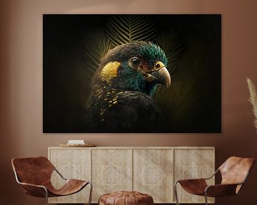 Magnifique portrait d'un oiseau dans la jungle sur Surreal Media