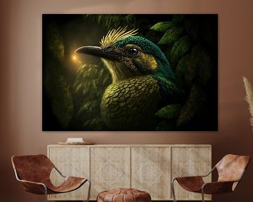 Magnifique portrait d'un oiseau tropical en Amazonie sur Surreal Media