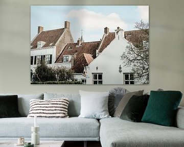 Daken van Amersfoort Muurhuizen in zonlicht van Amersfoort Fotoprint
