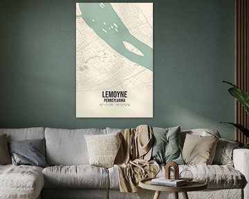 Vieille carte de Lemoyne (Pennsylvanie), USA. sur Rezona
