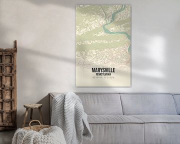 Vintage landkaart van Marysville (Pennsylvania), USA. van Rezona