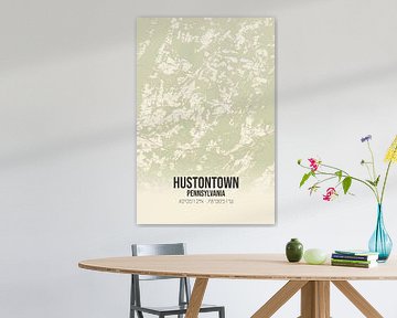 Carte ancienne de Hustontown (Pennsylvanie), USA. sur Rezona