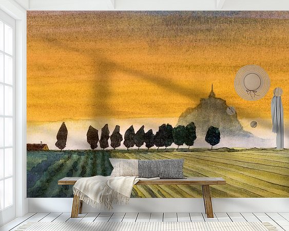 Voorbeeld van het werk in een kamer