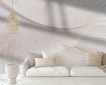 Abstract calming lines: a feather by Marjolijn van den Berg