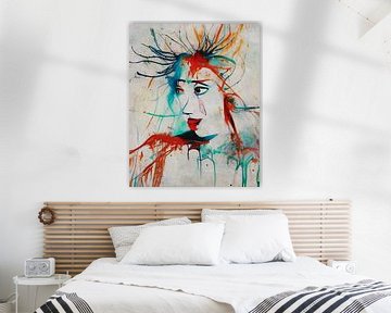 Abstract portret van Annelies van Jan Keteleer (JanKé): Een reis voorbij het canvas
